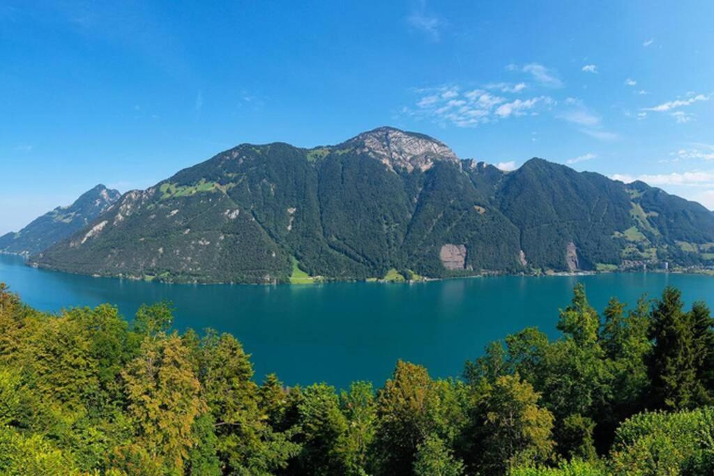 Exklusives Chalet Mit Traumhafter See- Und Bergsicht Seelisberg Eksteriør billede