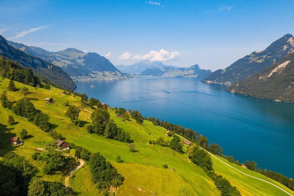 Exklusives Chalet Mit Traumhafter See- Und Bergsicht Seelisberg Eksteriør billede